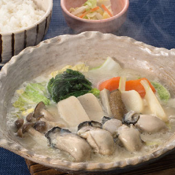 桃浦かきの白味噌鍋定食