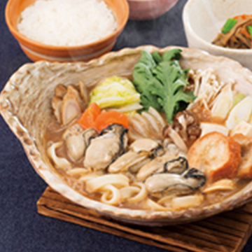 桃浦かきの仙台味噌鍋定食